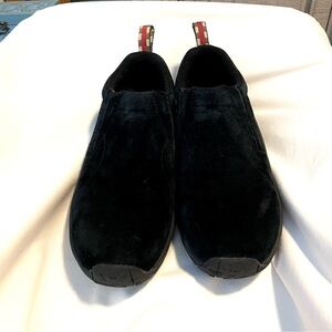 *EUC* MERRELL Jungle Mocs - Black Suede Slip-Ons -Wmns Sz 9- Air Cushioned Shoes